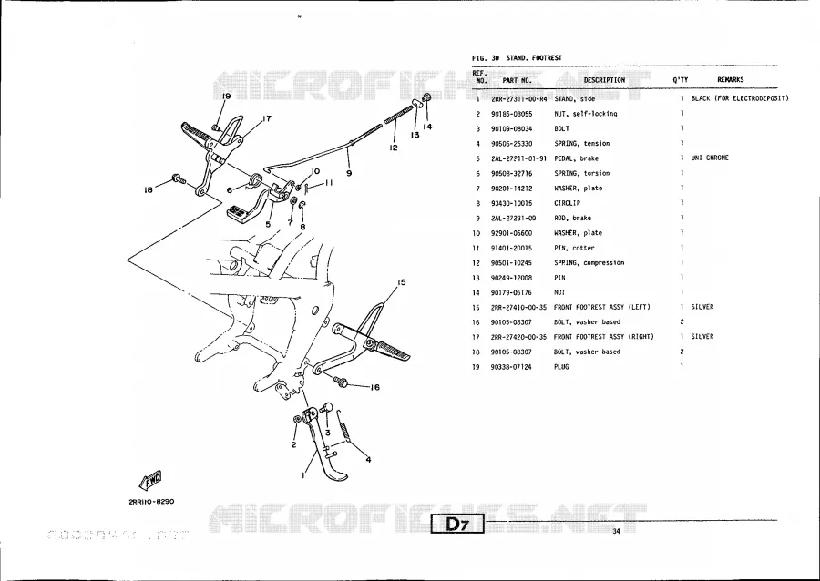 STANDAARD / VOETSTEUN Yamaha MOTO 80 1988 MINIMOTO  YSR80