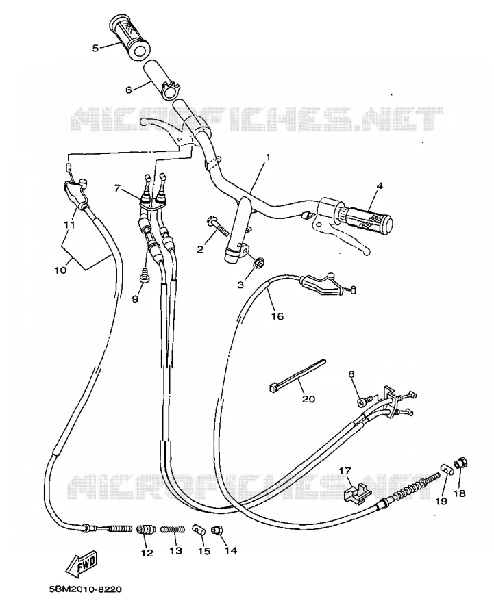 STUUR / KABEL Yamaha SCOOTER 50 1998 Autres modeles  YV50