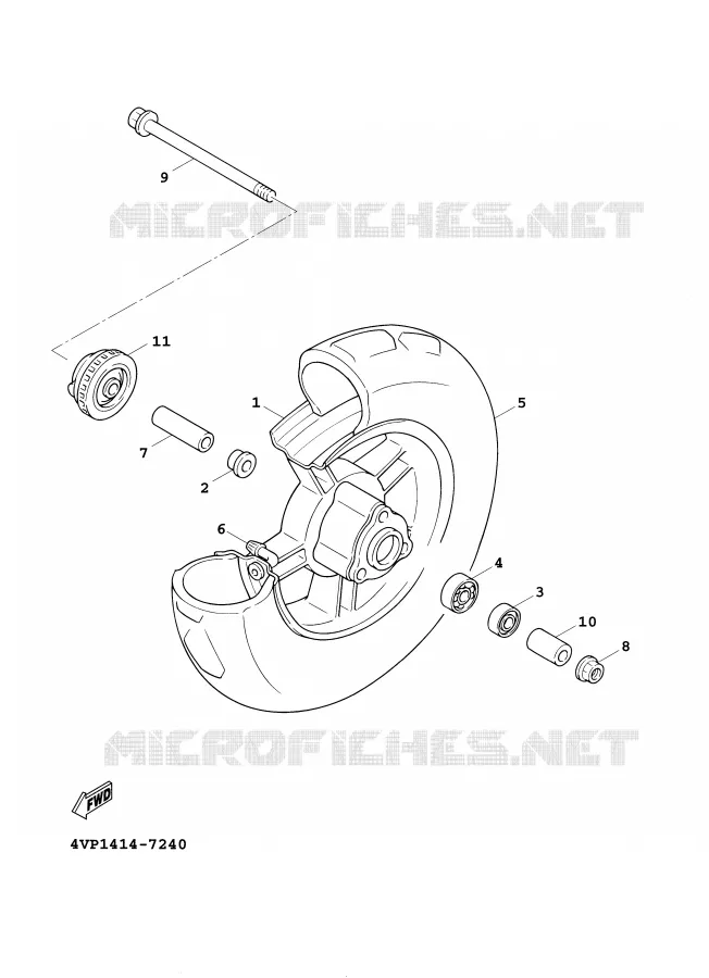 VOORWIEL Yamaha SCOOTER 100 2001 BOOSTER  YW100E