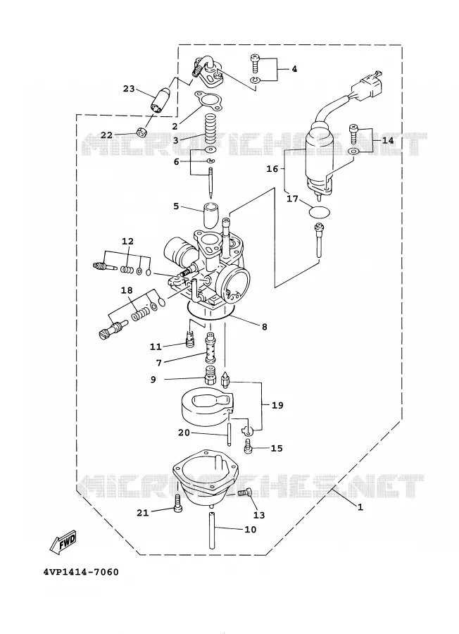 CARBURATEUR  Yamaha SCOOTER 100 2001 BOOSTER  YW100E