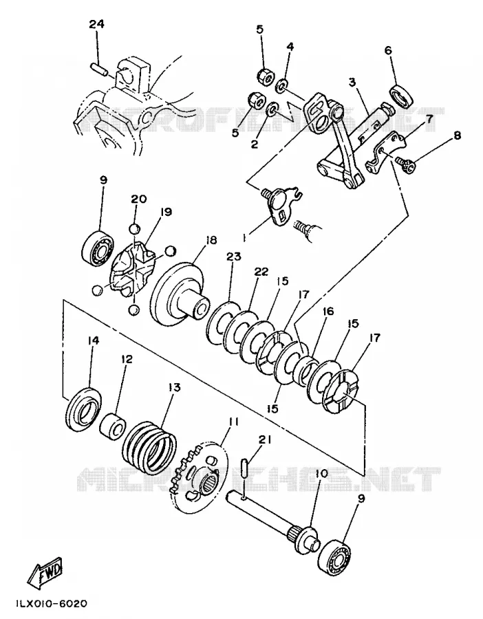 UITLAATKLEP Yamaha MOTO 125 1987 YZ  YZ125