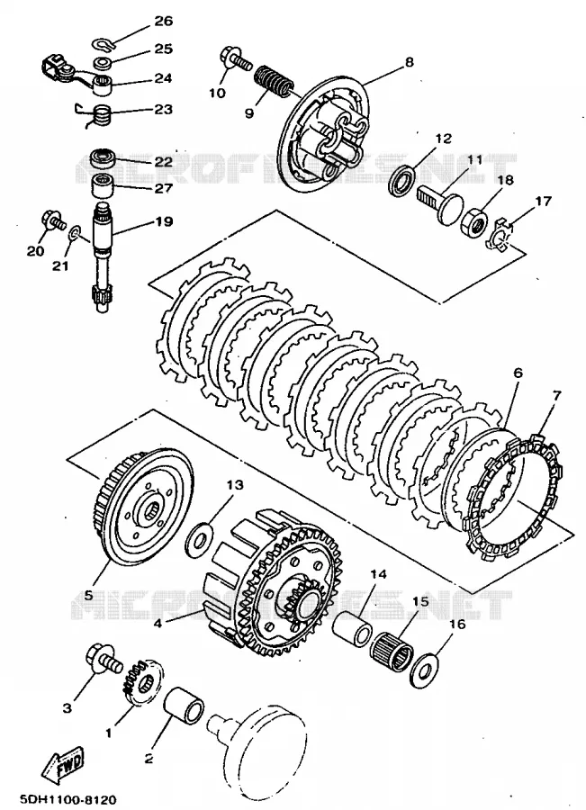 STARTMOTOR KOPPELINGS Yamaha MOTO 125 1998 YZ  YZ125