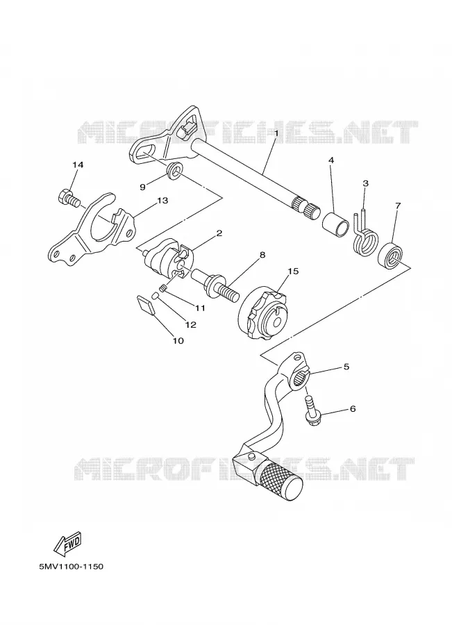 SCHAKEL STANG / PEDAAL Yamaha MOTO 125 2002 YZ  YZ125