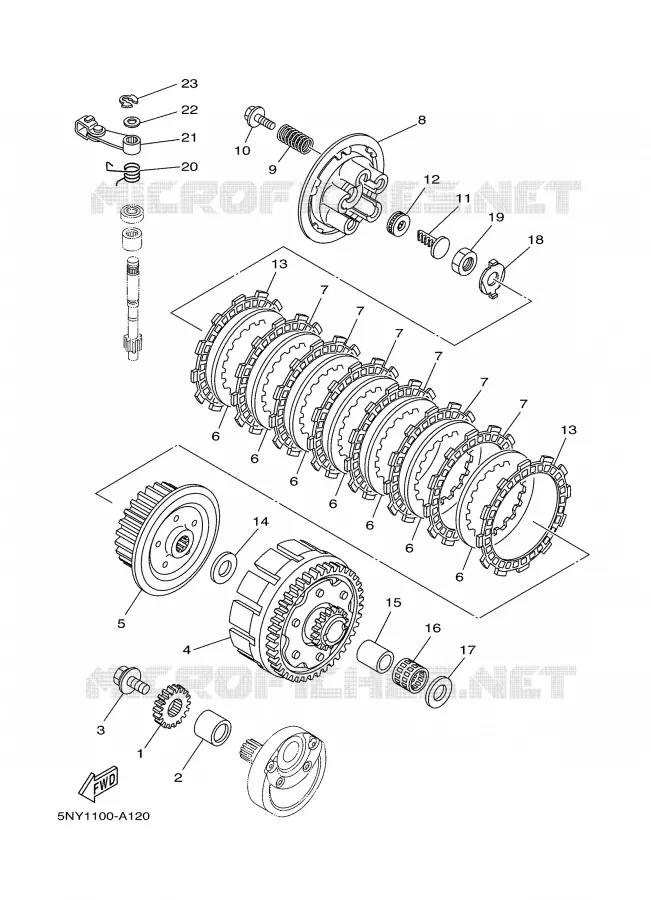 STARTMOTOR KOPPELINGS Yamaha MOTO 125 2003 YZ  YZ125