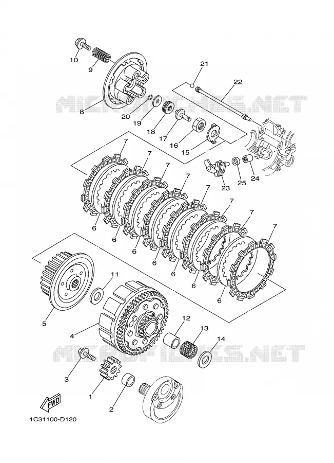 STARTMOTOR KOPPELINGS Yamaha MOTO 125 2005 YZ  YZ125