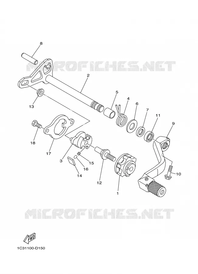 SCHAKEL STANG / PEDAAL Yamaha MOTO 125 2006 YZ  YZ125