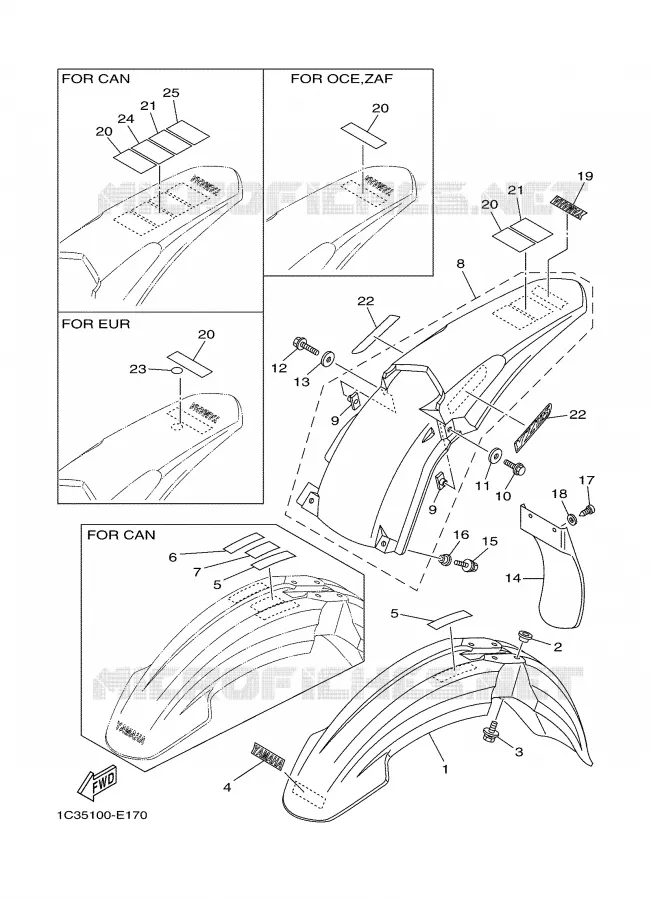 SPATBORD Yamaha MOTO 125 2006 YZ  YZ125