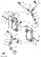 RADIATEUR / SLANG voor Yamaha YZ125B 1991