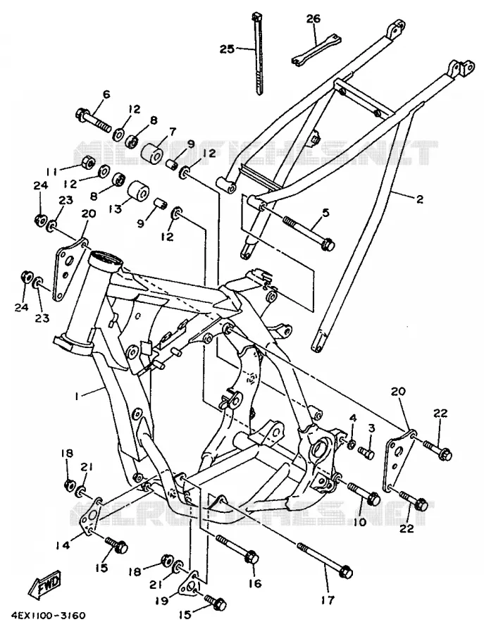 FRAME Yamaha MOTO 125 1993 YZ  YZ125E