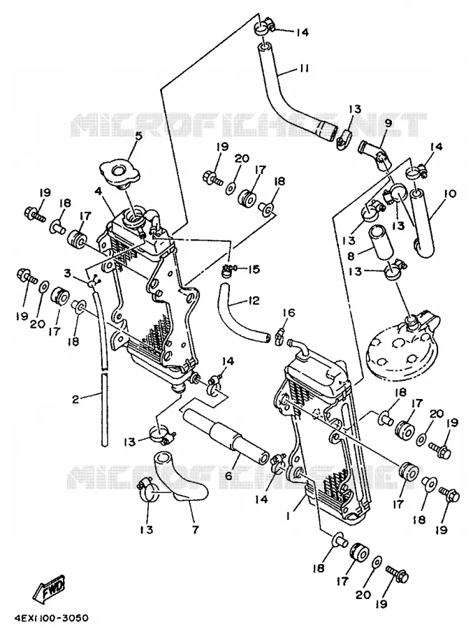 RADIATEUR / SLANG Yamaha MOTO 125 1993 YZ  YZ125E