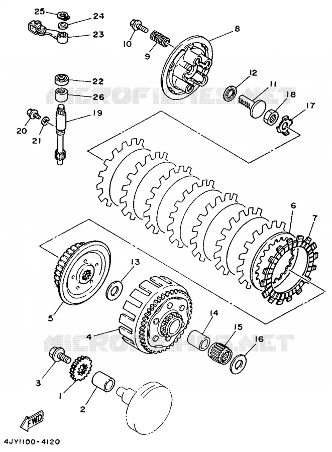 STARTMOTOR KOPPELINGS Yamaha MOTO 125 1994 YZ  YZ125F