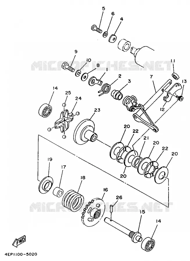UITLAATKLEP Yamaha MOTO 125 1995 YZ  YZ125G