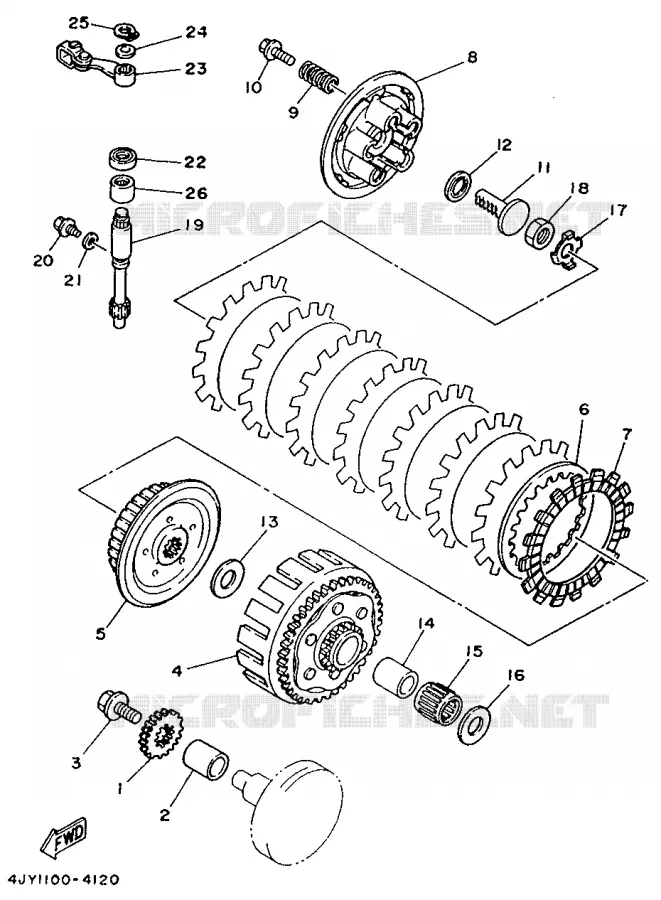 STARTMOTOR KOPPELINGS Yamaha MOTO 125 1996 YZ  YZ125H