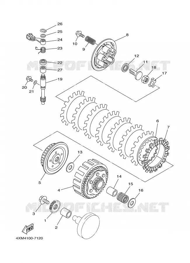 STARTMOTOR KOPPELINGS Yamaha MOTO 125 1997 YZ  YZ125J
