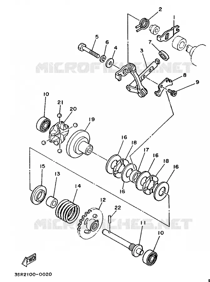 UITLAATKLEP Yamaha MOTO 125 1990 YZ  YZ125LC