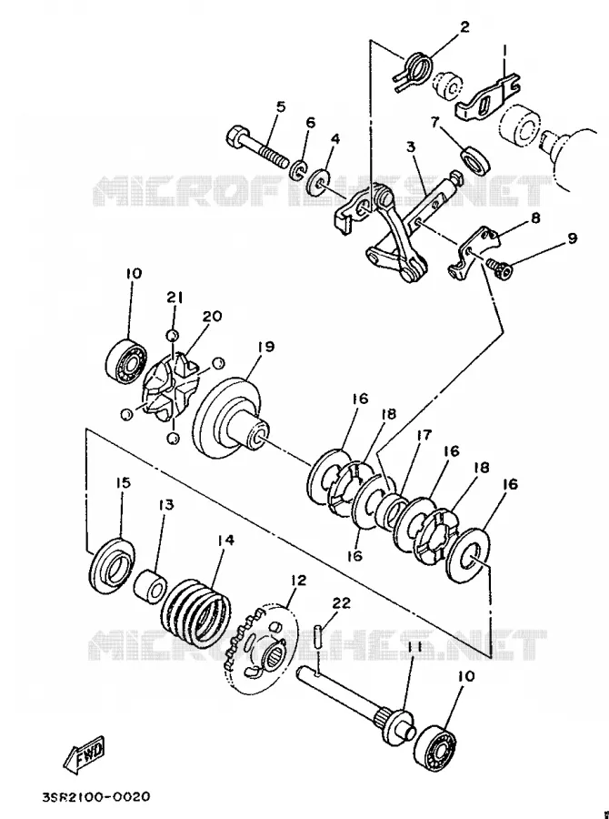 UITLAATKLEP Yamaha MOTO 125 1990 YZ  YZ125LC
