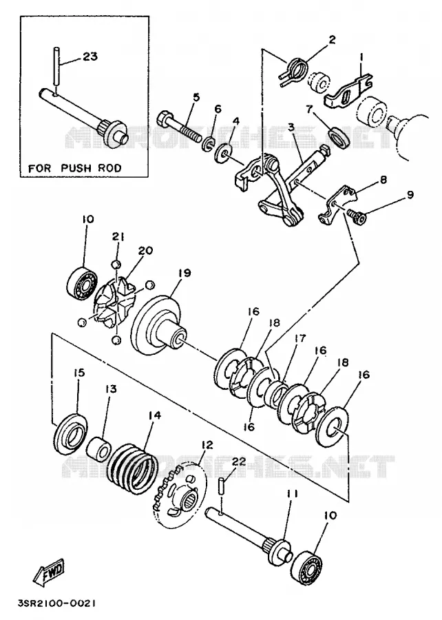 UITLAATKLEP Yamaha MOTO 125 1993 YZ  YZ125LC