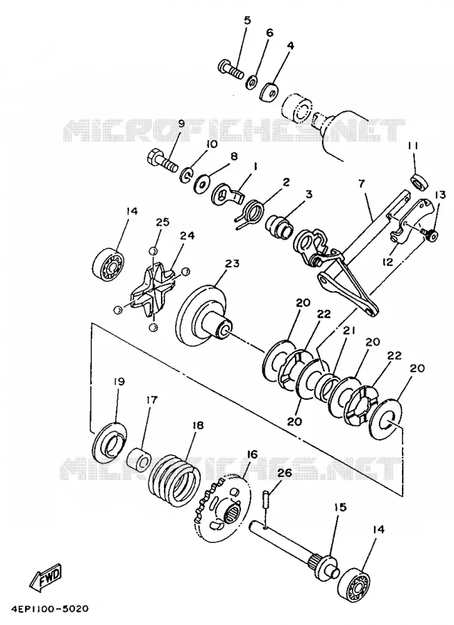UITLAATKLEP Yamaha MOTO 125 1995 YZ  YZ125LC