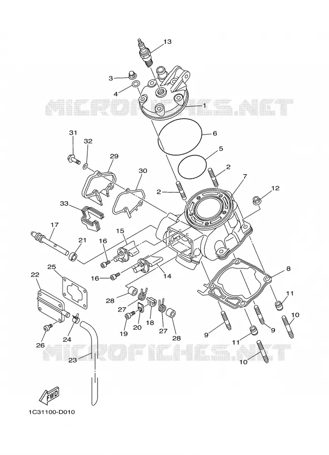 CILINDERKOP Yamaha MOTO 125 2005 YZ  YZ125T1