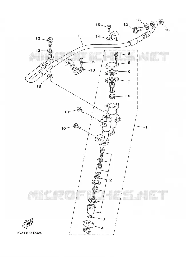 REMPOMP ACHTER Yamaha MOTO 125 2005 YZ  YZ125T1
