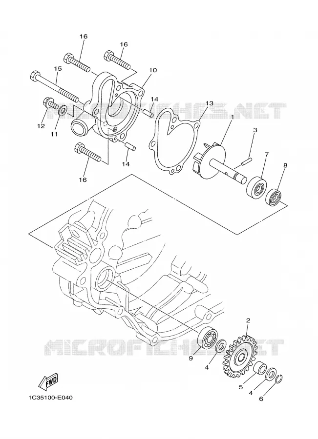 WATERPOMP / SLANGEN Yamaha MOTO 125 2006 YZ  YZ125V