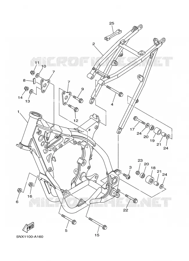 FRAME Yamaha MOTO 250 2002 YZ  YZ250