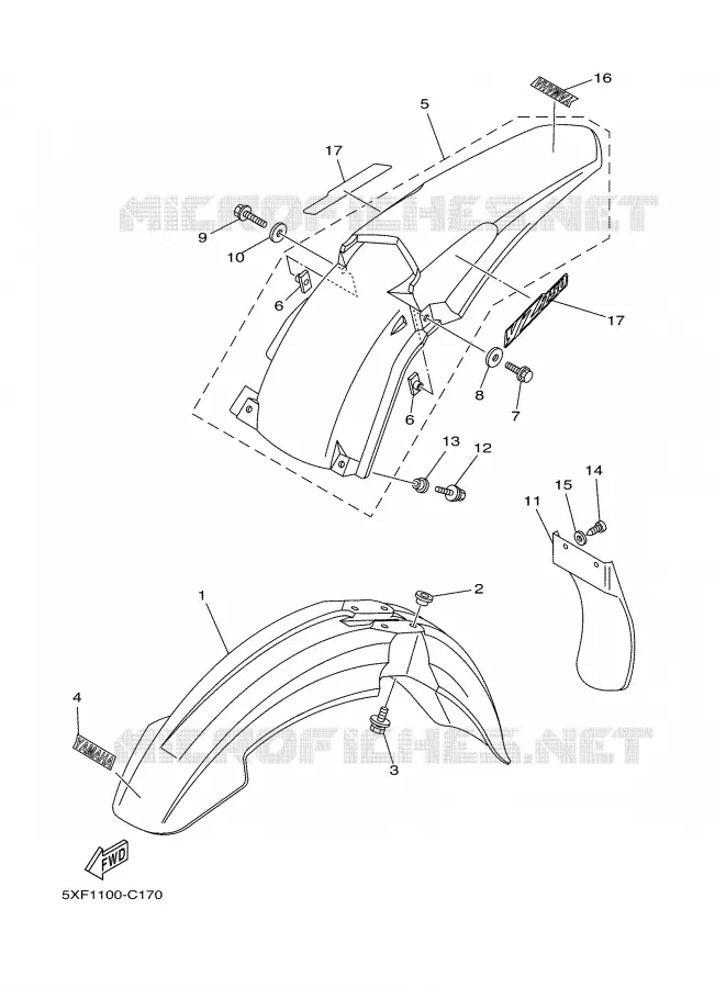SPATBORD Yamaha MOTO 250 2004 YZ  YZ250