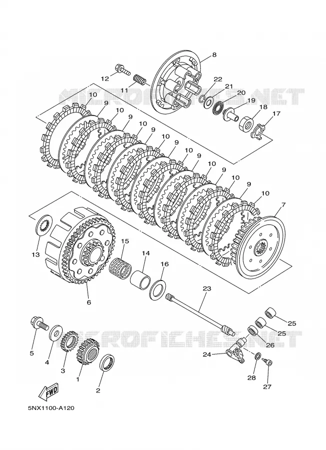 STARTMOTOR KOPPELINGS Yamaha MOTO 250 2005 YZ  YZ250