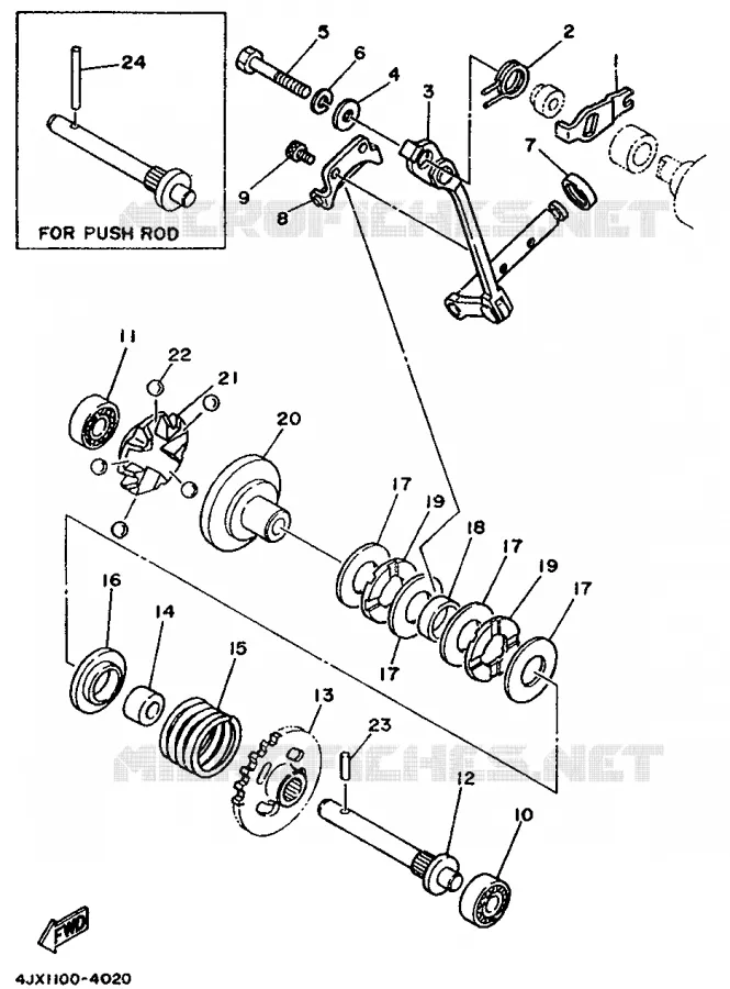 UITLAATKLEP Yamaha MOTO 250 1994 YZ  YZ250LC