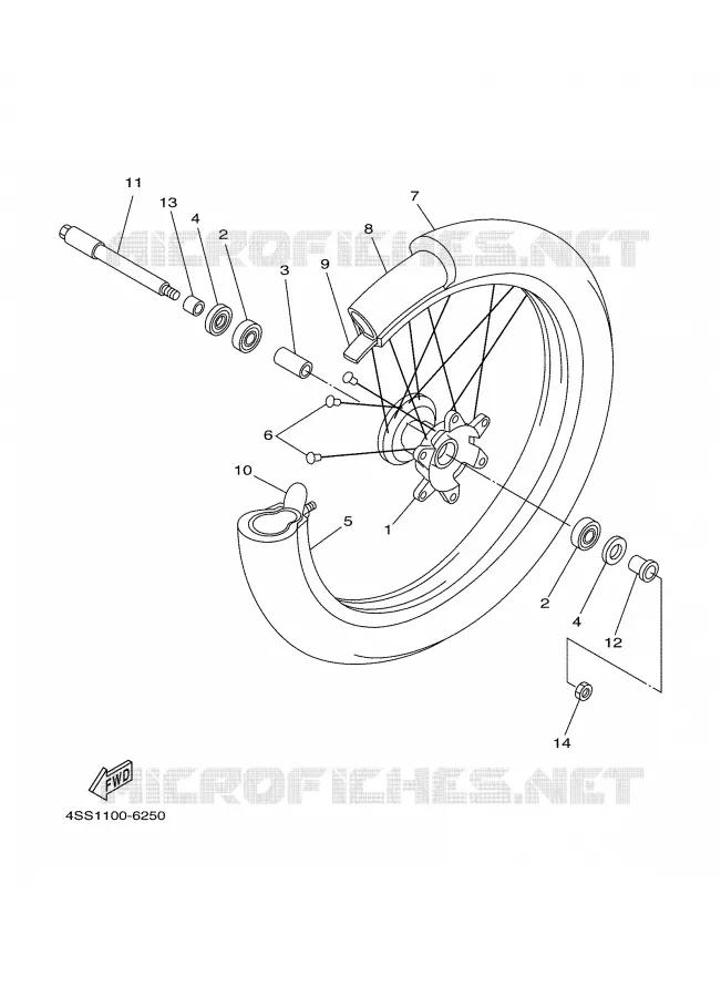 VOORWIEL Yamaha MOTO 250 2000 YZ  YZ250M