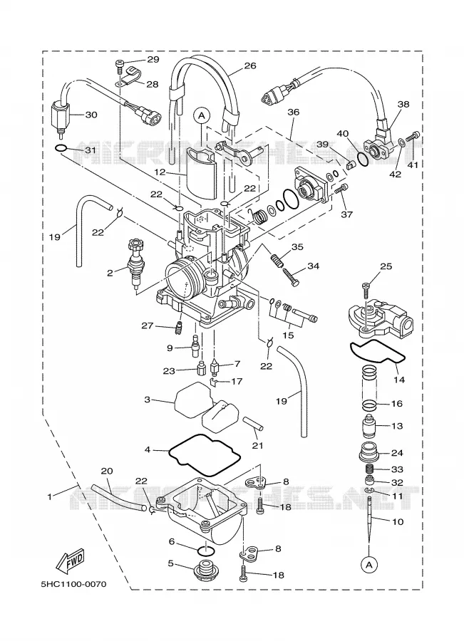 CARBURATEUR  Yamaha MOTO 250 2000 YZ  YZ250M