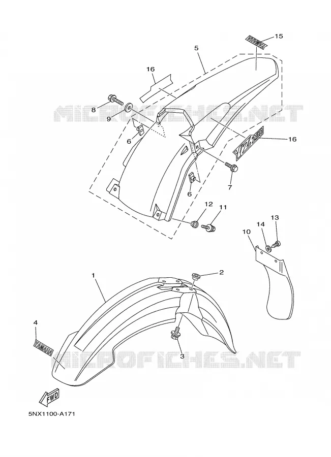 SPATBORD Yamaha MOTO 250 2002 YZ  YZ250P