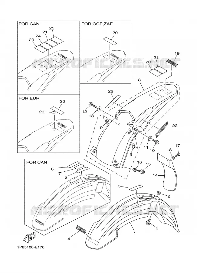 SPATBORD Yamaha MOTO 250 2006 YZ  YZ250