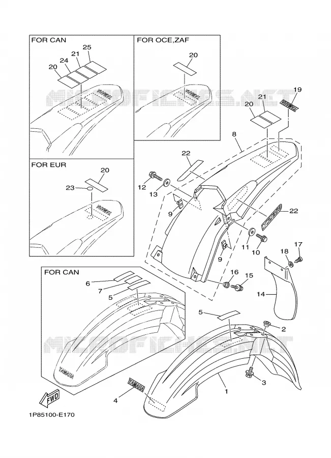 SPATBORD Yamaha MOTO 250 2006 YZ  YZ250