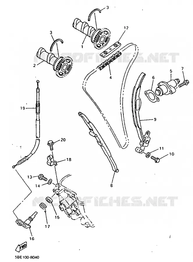 NOKKENAS / KETTING Yamaha MOTO 400 1998 YZF  YZ400F