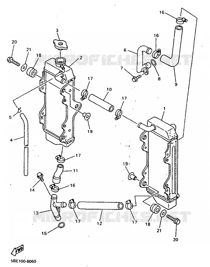 RADIATEUR / SLANG Yamaha MOTO 400 1999 YZF  YZ400F