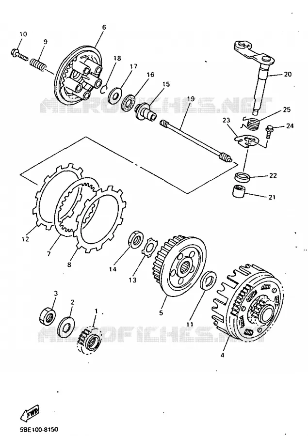 STARTMOTOR KOPPELINGS Yamaha MOTO 400 1999 YZF  YZ400FL