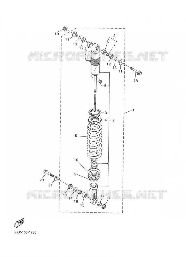 ACHTER SCHOKBREKER Yamaha MOTO 426 2001 YZF  YZ426F