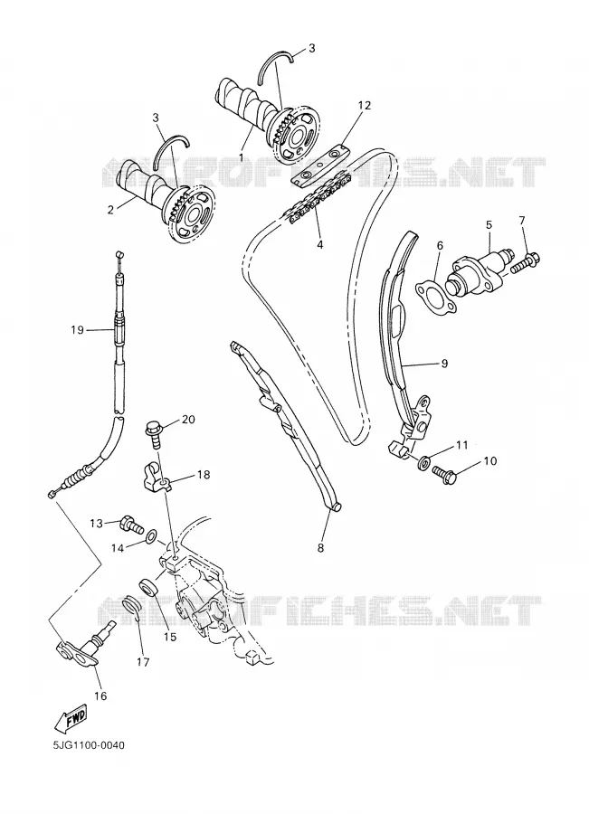NOKKENAS / KETTING Yamaha MOTO 426 2002 YZF  YZ426F