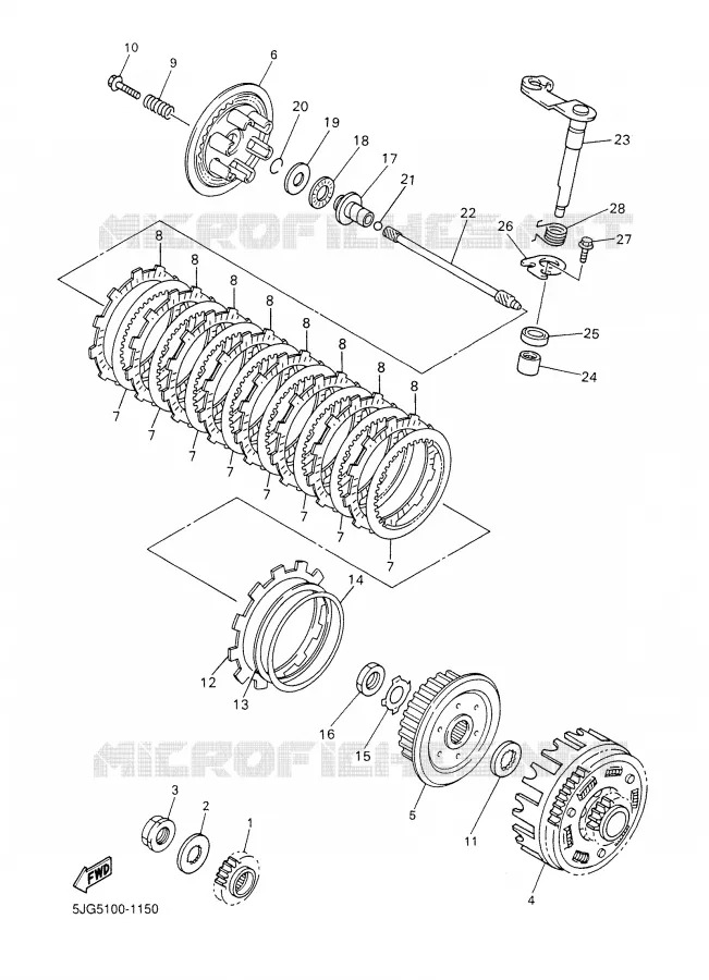 STARTMOTOR KOPPELINGS Yamaha MOTO 426 2001 YZF  YZ426FN