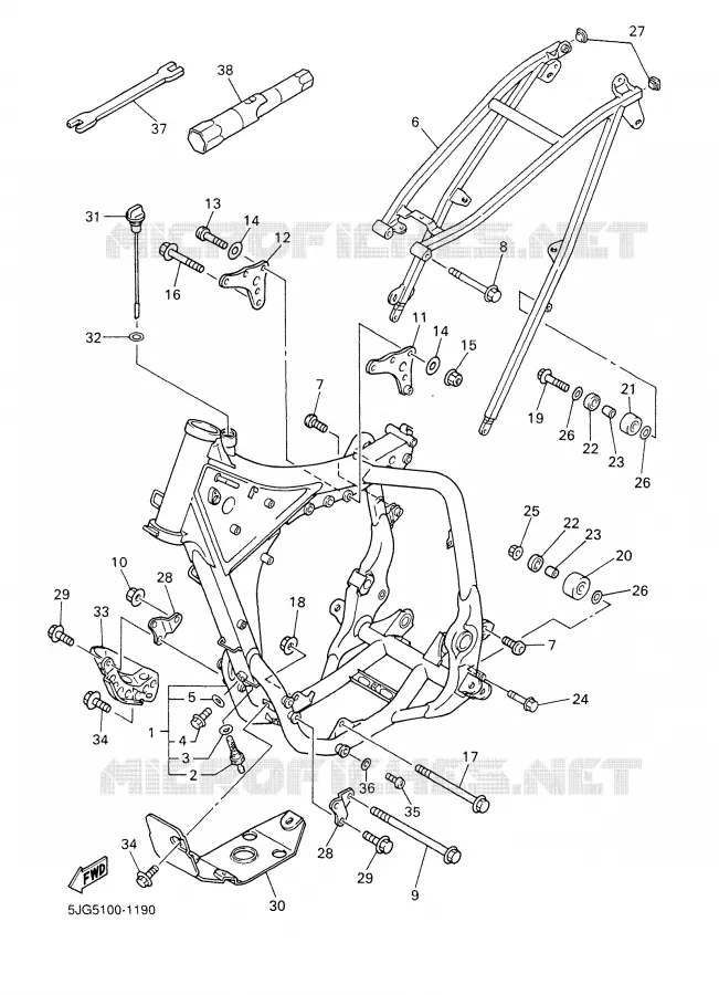 FRAME Yamaha MOTO 426 2001 YZF  YZ426FN