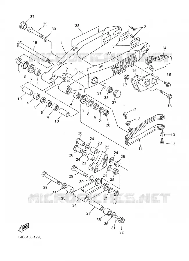 ACHTERBRUG Yamaha MOTO 426 2001 YZF  YZ426FN