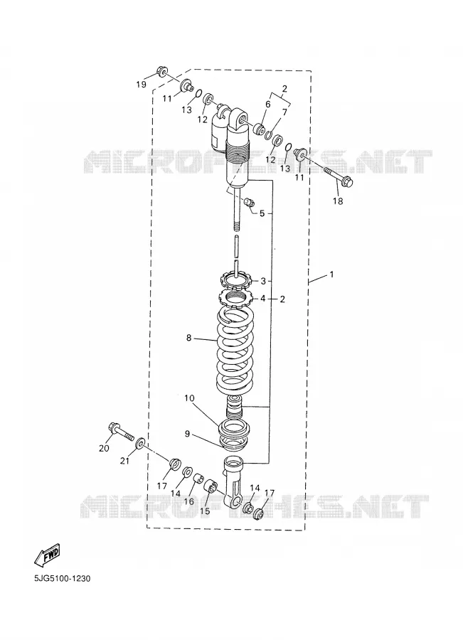 ACHTER SCHOKBREKER Yamaha MOTO 426 2001 YZF  YZ426FN