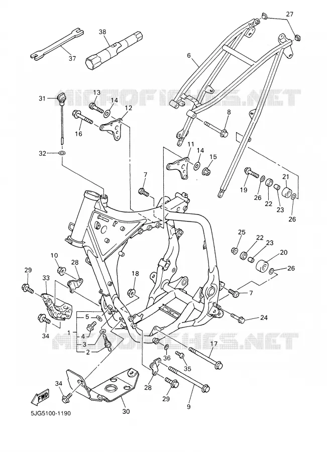 FRAME Yamaha MOTO 426 2001 YZF  YZ426FN