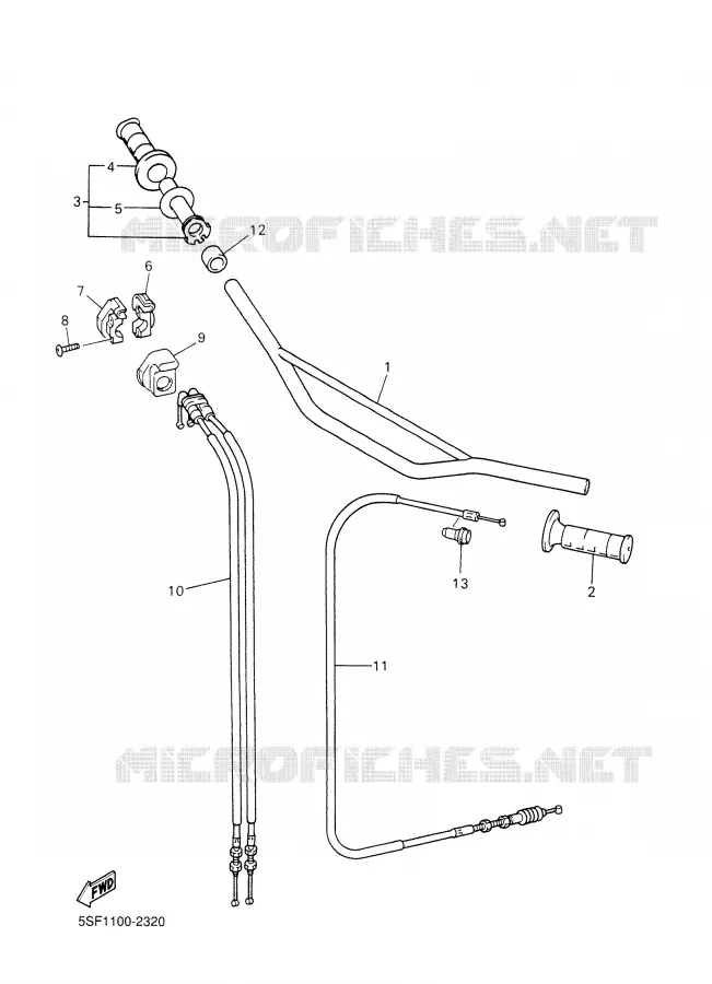 STUUR / KABEL Yamaha MOTO 426 2002 YZF  YZ426FP