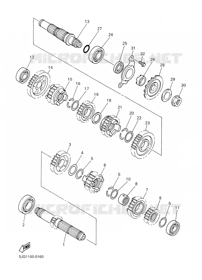 TRANSMISSIE Yamaha MOTO 426 2002 YZF  YZ426FP
