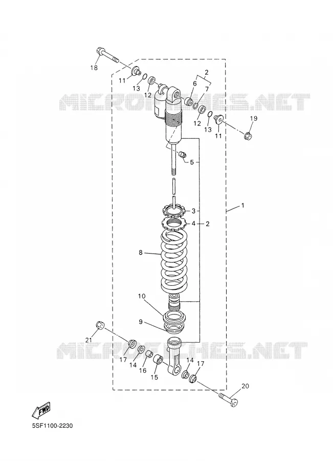 ACHTER SCHOKBREKER Yamaha MOTO 426 2002 YZF  YZ426FP