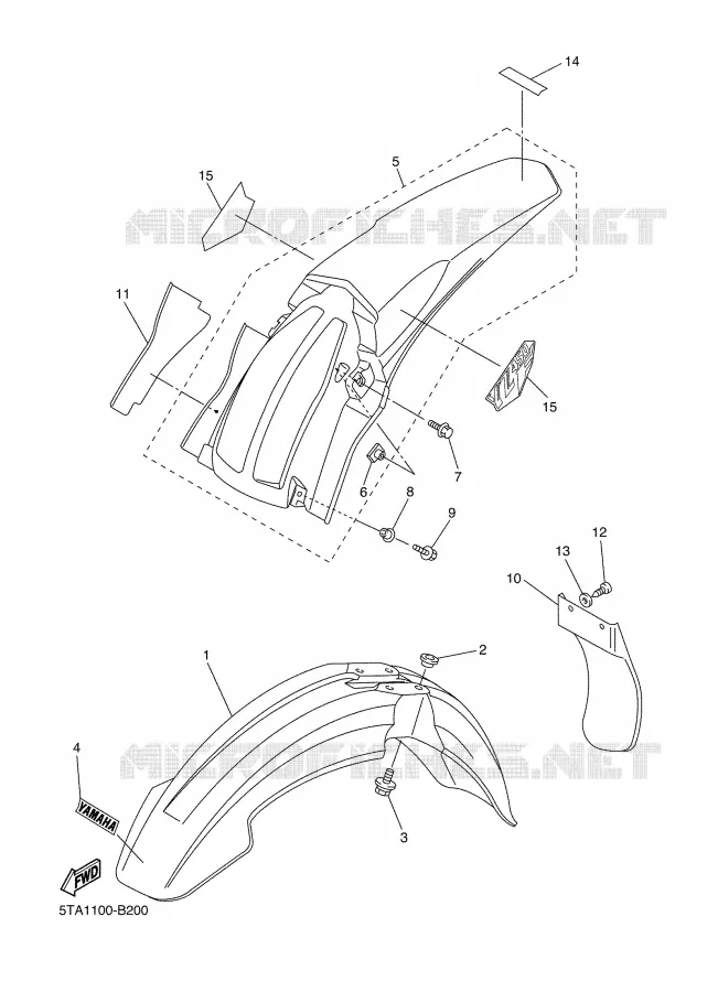 SPATBORD Yamaha MOTO 450 2003 YZF  YZ450F