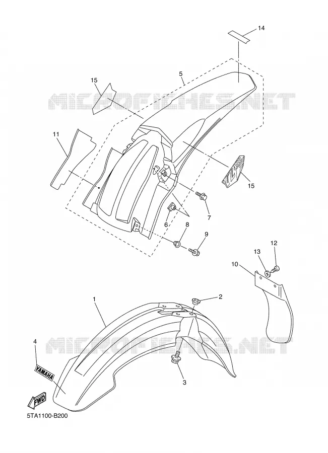 SPATBORD Yamaha MOTO 450 2003 YZF  YZ450F