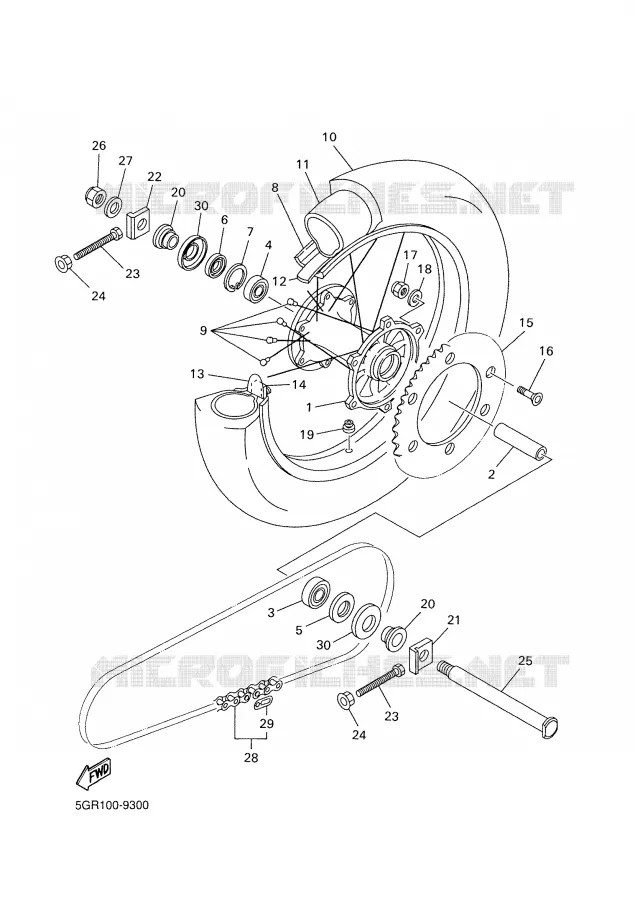 ACHTERWIEL Yamaha MOTO 450 2003 YZF  YZ450F